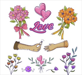 情人节元素 矢量素材