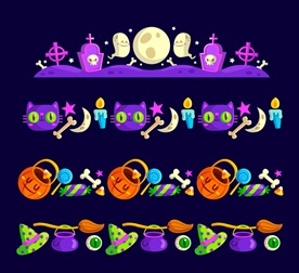 卡通万圣节花边