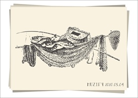 垂钓工具 素描画