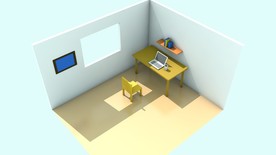 C4D 房间 模型 渲染 卡通