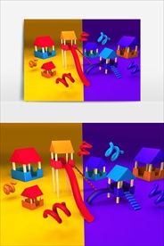 电商C4D创意设计图案