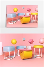 电商C4D创意设计图案