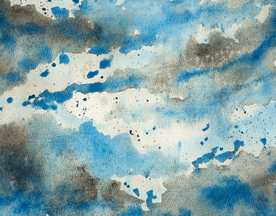 泼墨水彩 彩虹 七彩 色彩 颜