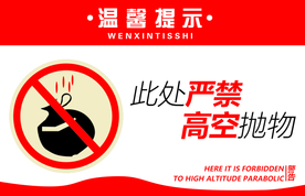 严禁高空抛物指示牌