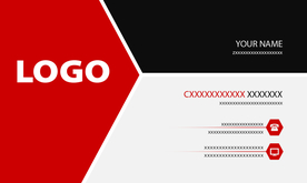 红色大气简约名片