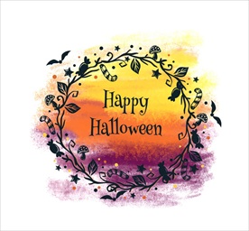 万圣节花纹贺卡