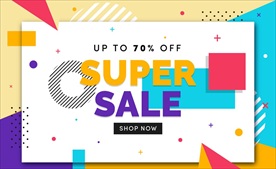 彩色图案促销海报