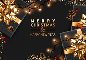 精美彩灯串礼盒圣诞贺卡