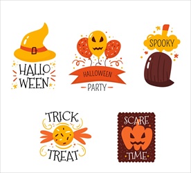 可爱万圣节标签