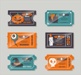 彩色万圣节促销标签设计