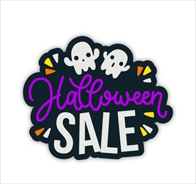 可爱万圣节幽灵销售标签