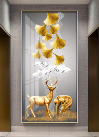 抽象麋鹿玄关装饰画