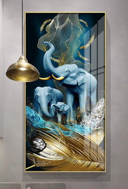 大象羽毛抽象装饰画