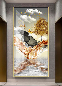 新中式金色麋鹿玄关