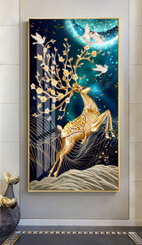 新中式金色麋鹿玄关