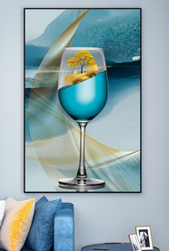 红酒杯抽象玄关