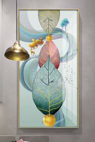 创意线条叶脉装饰画