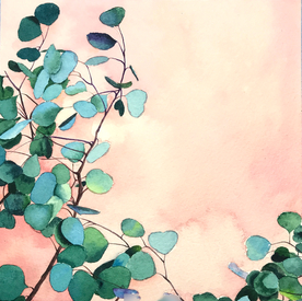 水彩彩铅绘画植物花朵