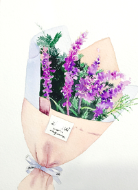 水彩彩铅绘画植物花朵