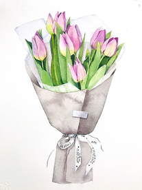 水彩彩铅绘画植物花朵