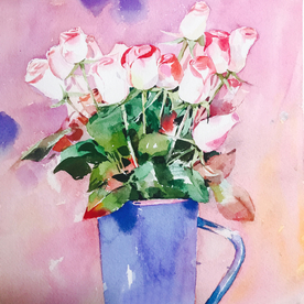 水彩彩铅绘画植物花朵