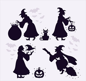 女巫剪影设计