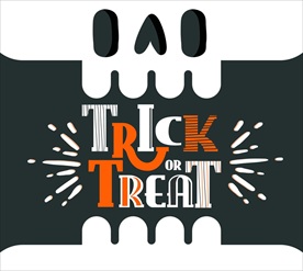 创意骷髅头万圣节艺术字