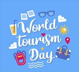 世界旅游日白色艺术字