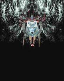 男装狼头定位花