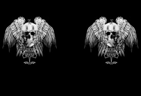 男装翅膀骷髅头