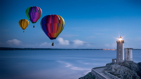 热气球缤纷绚丽图片