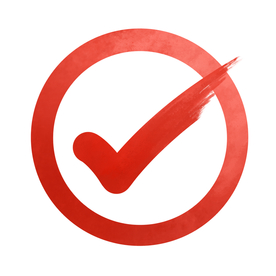 对号标志圆形确定红色素材