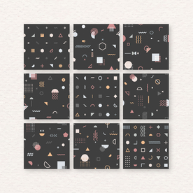 黑孟菲斯花纹壁纸矢量集