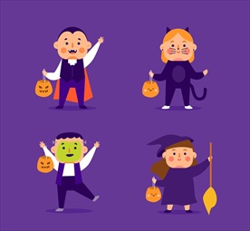 创意方脸人万圣节人物