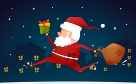 夜晚送礼物圣诞老人