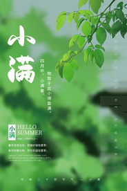 小满绿色清新海报