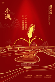 小满金色麦穗海报