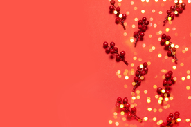 红色浆果圣诞背景