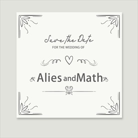 简洁花纹婚礼邀请卡