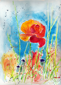 油画绘画植物花朵