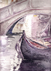 街道田园风景油画