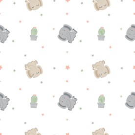 无缝花纹 卡通大象