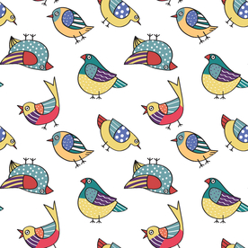 无缝花纹 鸟