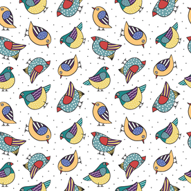 无缝花纹 鸟