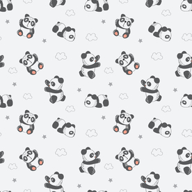 无缝花纹 卡通熊猫