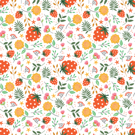 无缝花纹 草莓
