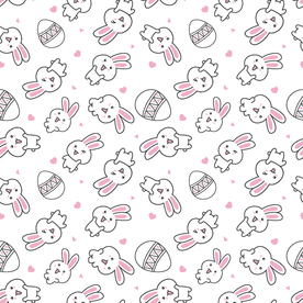 无缝花纹 复活节卡通