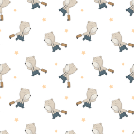 无缝花纹 小熊