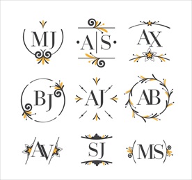 婚礼艺术字矢量素材