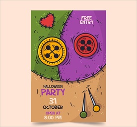 彩绘纽扣万圣节派对宣传